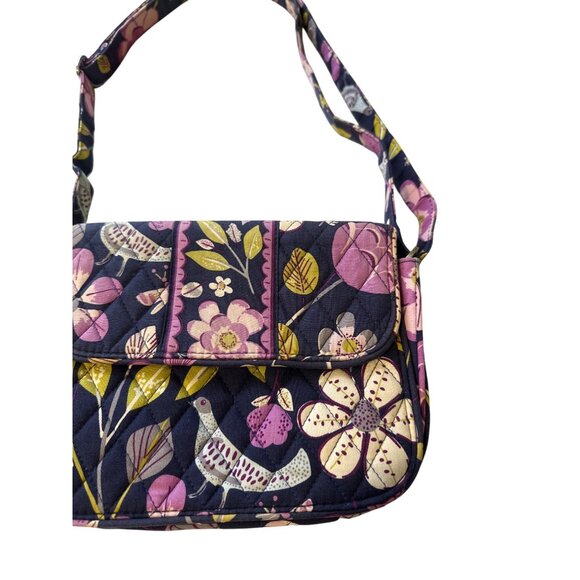 Quilted Floral & Bird Print Crossbody Bag With Adjustable Strap - Picture 2 of 4